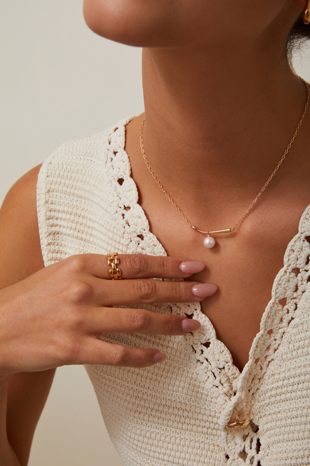 Sea Mist Pearl Necklace | 925 Sterling Silver