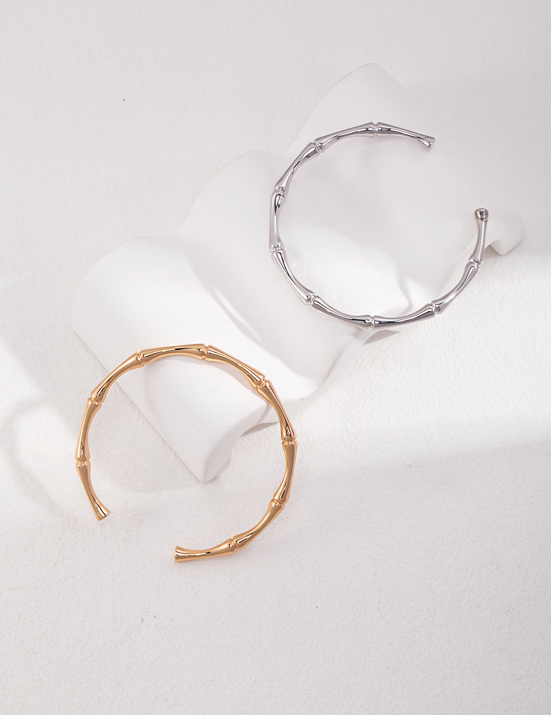 Bamboo Tide Bangle | 925 Sterling Silver / Gold Plated – Silent Sea Series