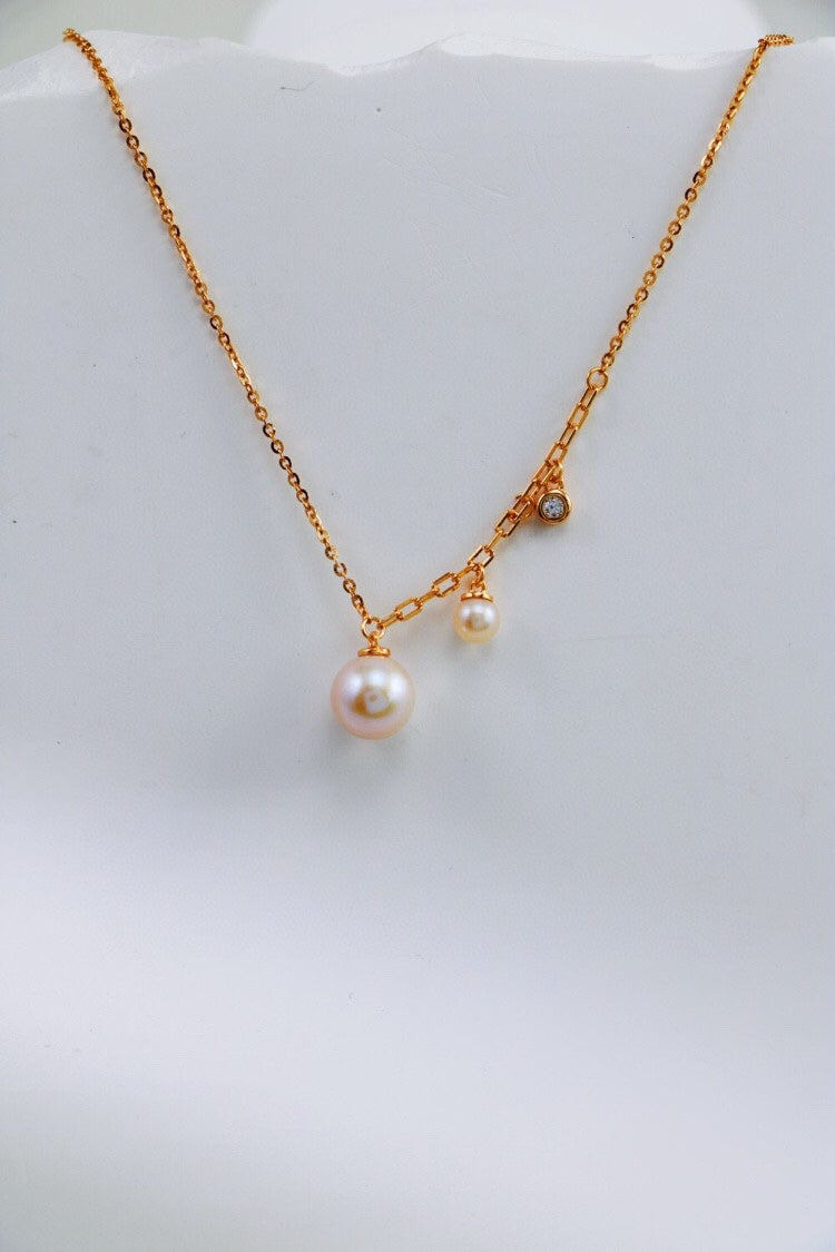 Ocean Light Minimal Pearl Necklace | 925 Sterling Silver