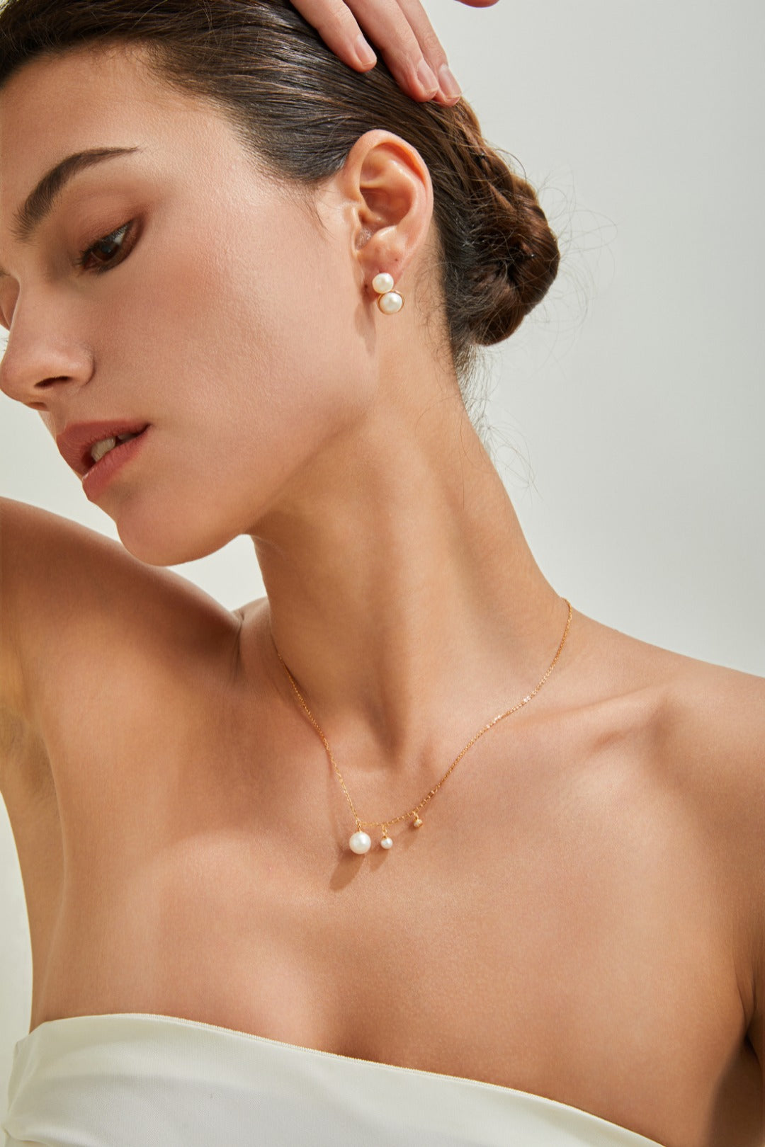 Ocean Light Minimal Pearl Necklace | 925 Sterling Silver