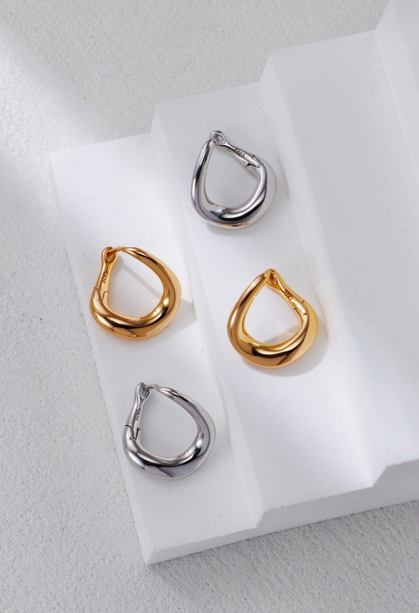 Tide Drop Earrings | 925 Sterling Silver / Gold Plated – Silent Sea Series