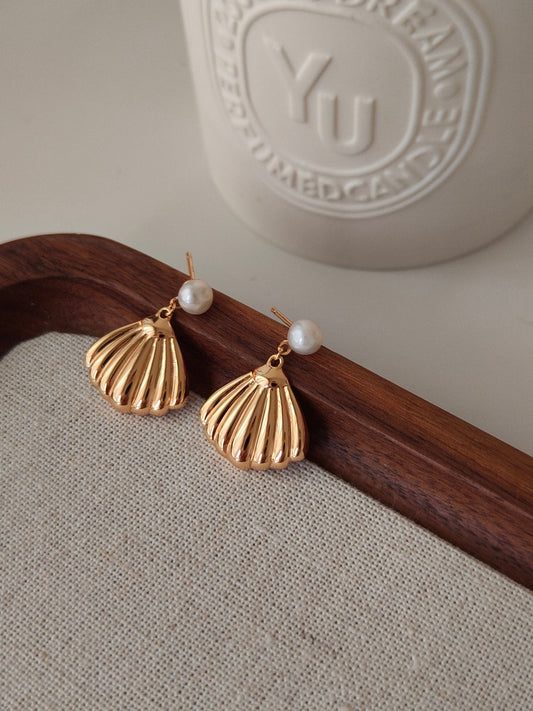 Tide Whisper Pearl Shell Earrings | 925 Sterling Silver