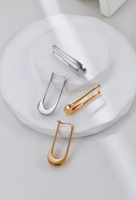 Tide Curve Earrings | 925 Sterling Silver / Gold Plated – Silent Sea Series